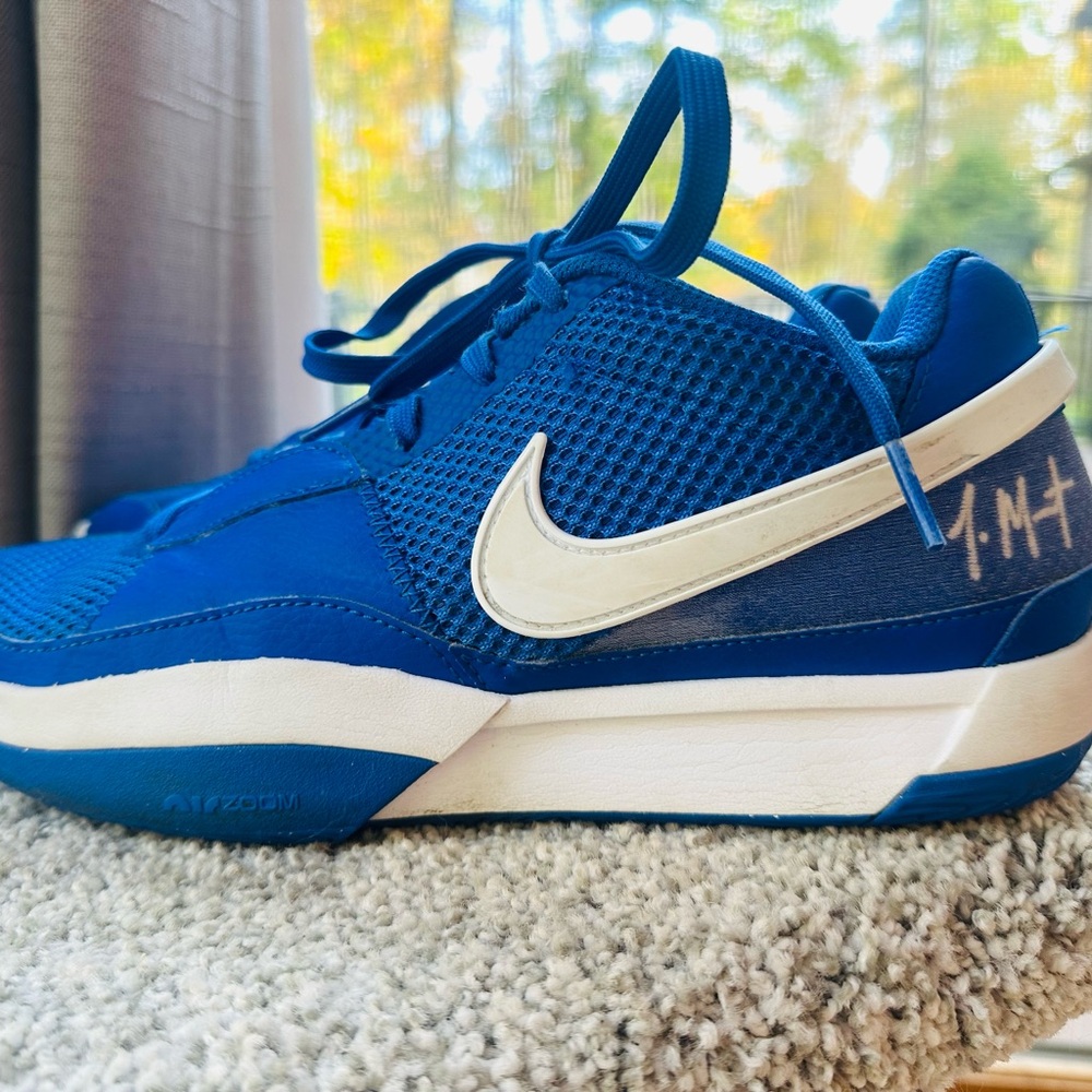 Nike Blue Athletic Shoes with White Swoosh